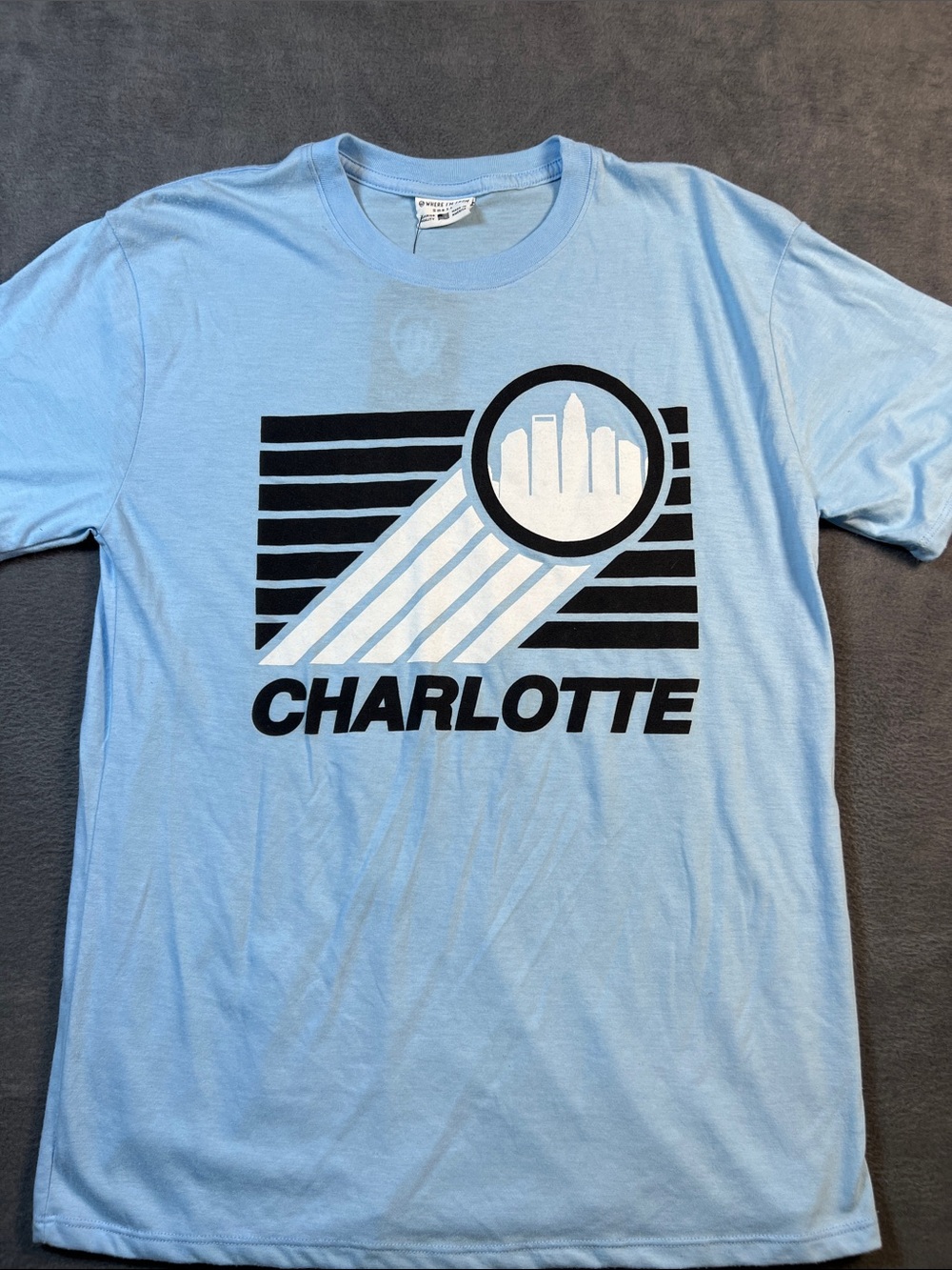 Charlotte Graphic Tee - Light Blue Short Sleeve Shirt